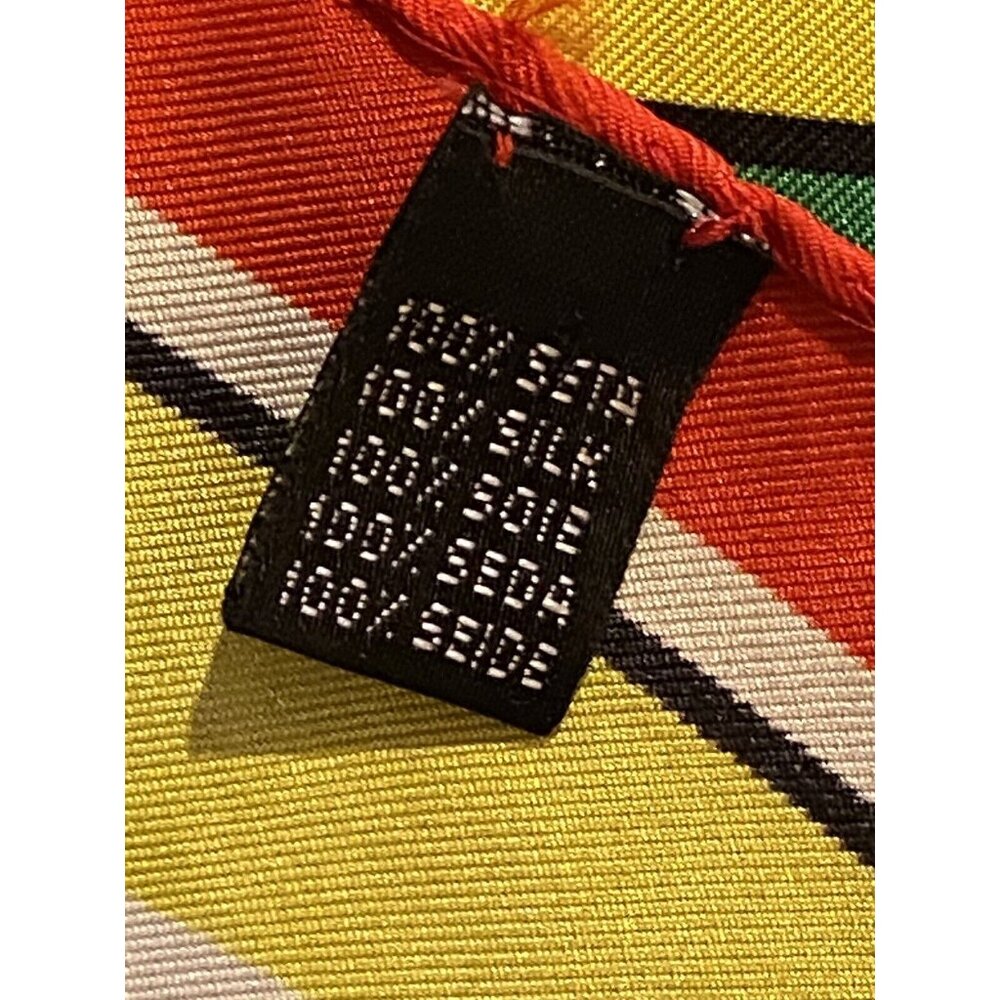 Vintage Ruggiero Bignardi Italy Signed Women’s Square Silk Scarf Geometric 36” - Picture 4 of 10